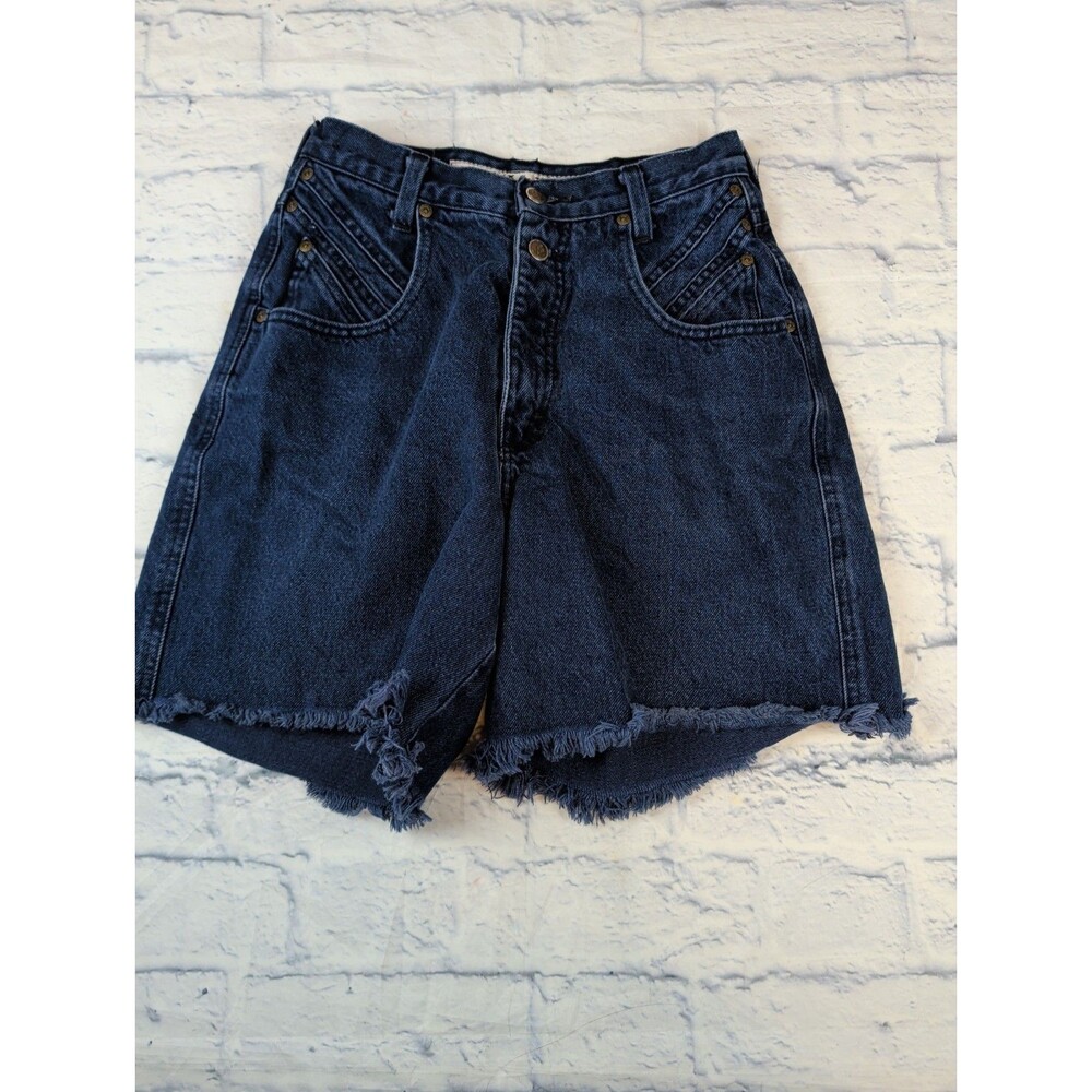 Vintage Zena Jeans Dark Denim Cutoff Shorts Size 10 2 Button Fly